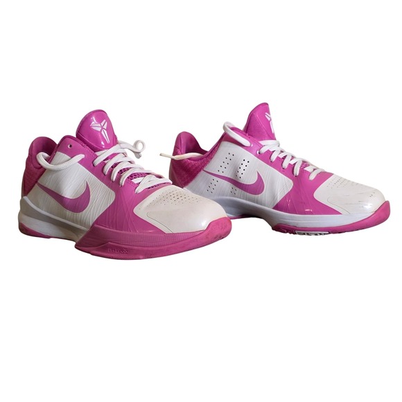 Nike Kobe Bryant RARE Think Pink Size 7Y Venomenon 5 White Pink Basketball Shoes
